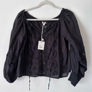 Elegant Black Lace Women's Top